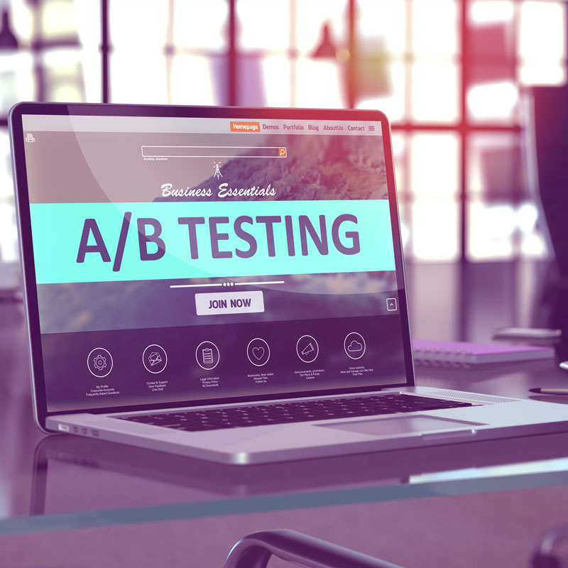 abtesting.jpg (A/B Testing Concept on Laptop Screen.)