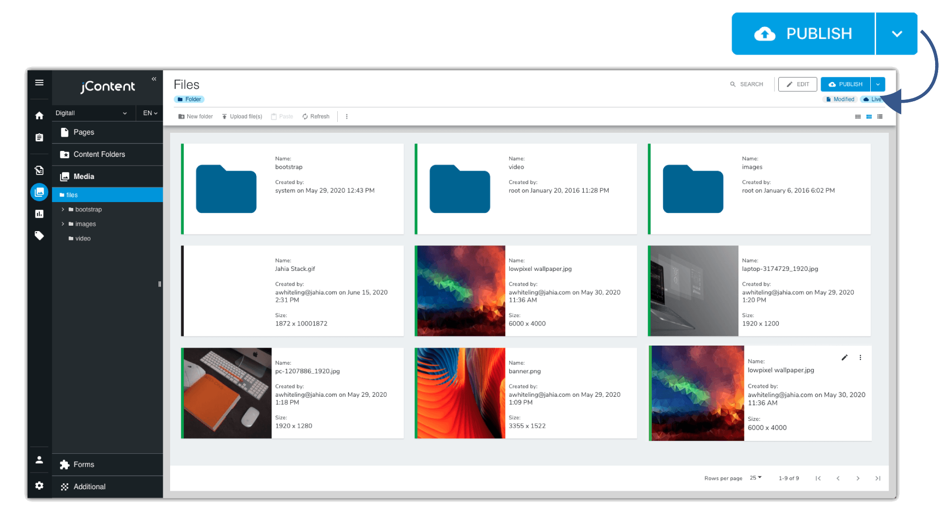 jContent, content management system from Jahia